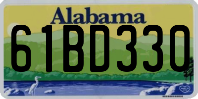 AL license plate 61BD330