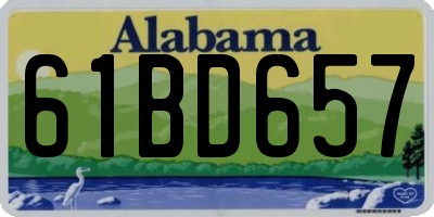 AL license plate 61BD657