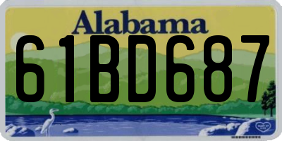 AL license plate 61BD687
