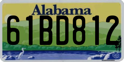 AL license plate 61BD812