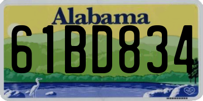AL license plate 61BD834
