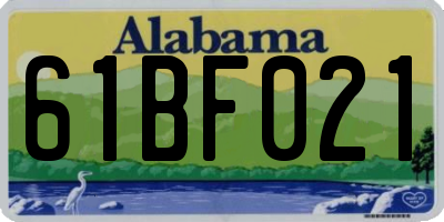 AL license plate 61BF021