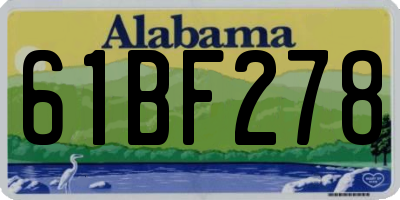 AL license plate 61BF278