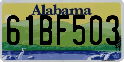AL license plate 61BF503