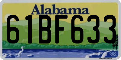 AL license plate 61BF633