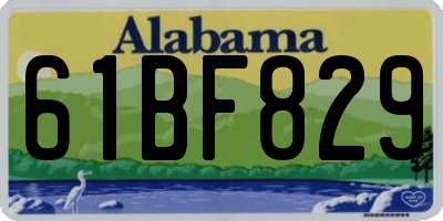 AL license plate 61BF829