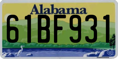 AL license plate 61BF931