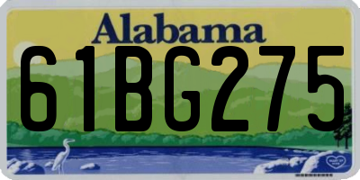 AL license plate 61BG275