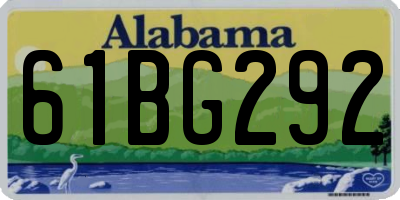 AL license plate 61BG292