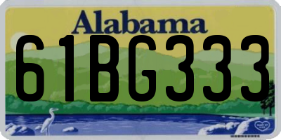 AL license plate 61BG333