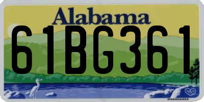 AL license plate 61BG361