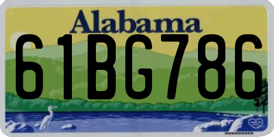 AL license plate 61BG786