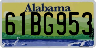 AL license plate 61BG953