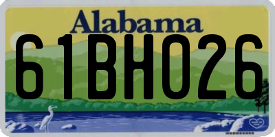 AL license plate 61BH026