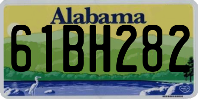 AL license plate 61BH282
