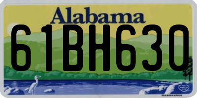 AL license plate 61BH630