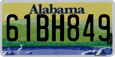 AL license plate 61BH849