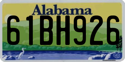 AL license plate 61BH926