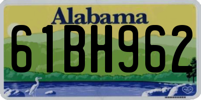 AL license plate 61BH962