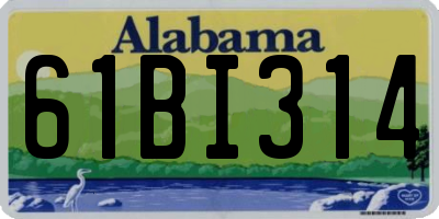 AL license plate 61BI314