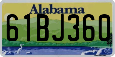 AL license plate 61BJ360