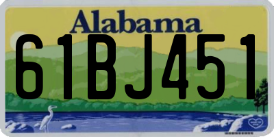 AL license plate 61BJ451