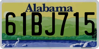 AL license plate 61BJ715