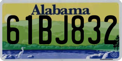 AL license plate 61BJ832