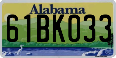 AL license plate 61BK033