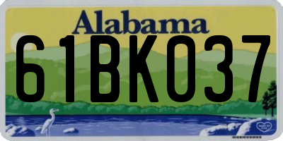 AL license plate 61BK037