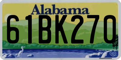 AL license plate 61BK270