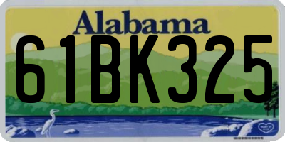 AL license plate 61BK325