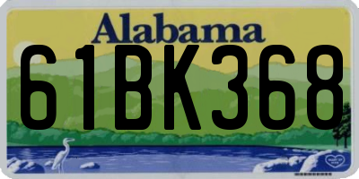 AL license plate 61BK368