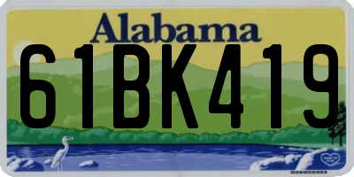AL license plate 61BK419