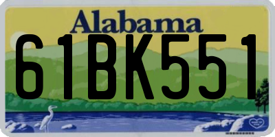 AL license plate 61BK551