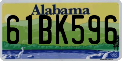 AL license plate 61BK596