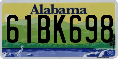 AL license plate 61BK698