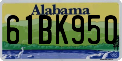 AL license plate 61BK950