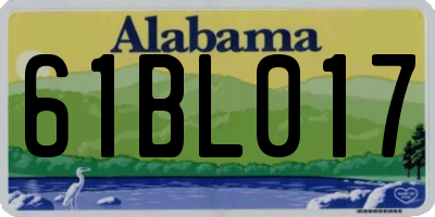 AL license plate 61BL017