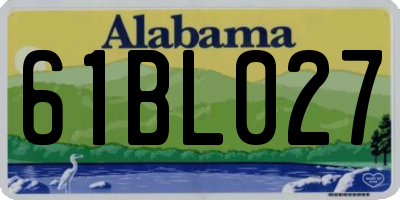 AL license plate 61BL027