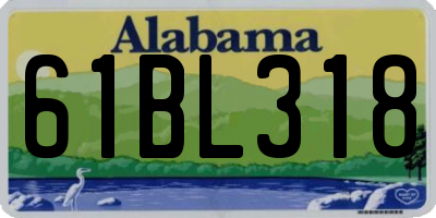 AL license plate 61BL318