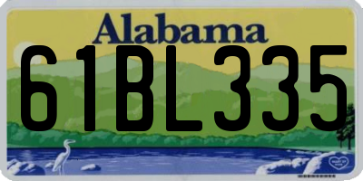 AL license plate 61BL335