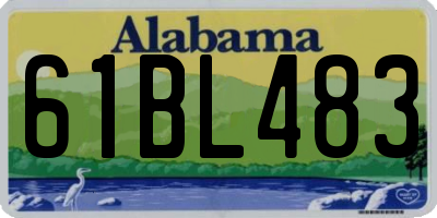 AL license plate 61BL483