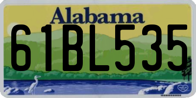 AL license plate 61BL535