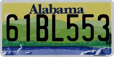 AL license plate 61BL553