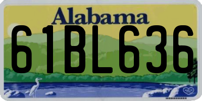 AL license plate 61BL636