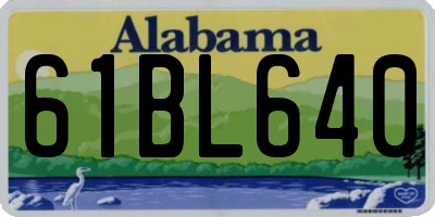 AL license plate 61BL640