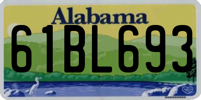 AL license plate 61BL693