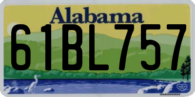 AL license plate 61BL757
