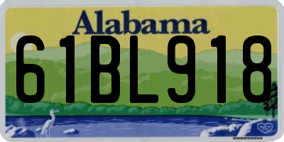AL license plate 61BL918
